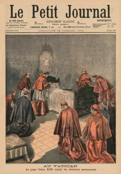 In het Vaticaan, Paus Leo XIII ontvangt de laatste sacramenten, voorpagina illustratie uit 